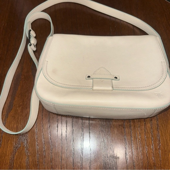 Frye Handbags - Frye Cream Leather Crossbody Bag